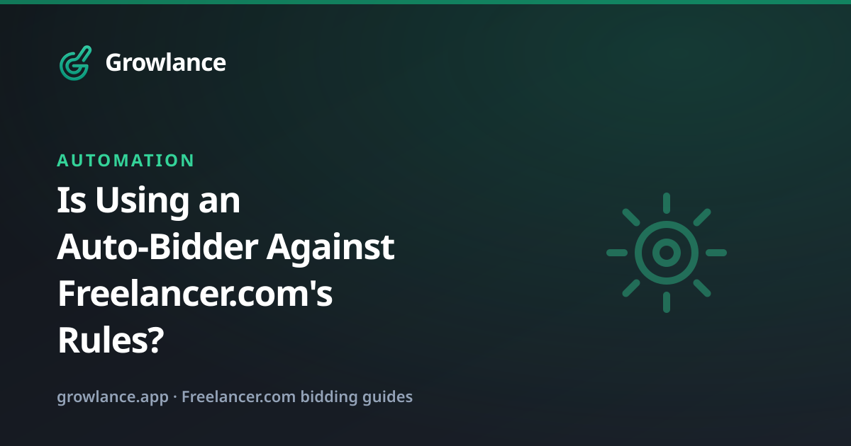 Is Using an Auto-Bidder Against Freelancer.com's Rules?