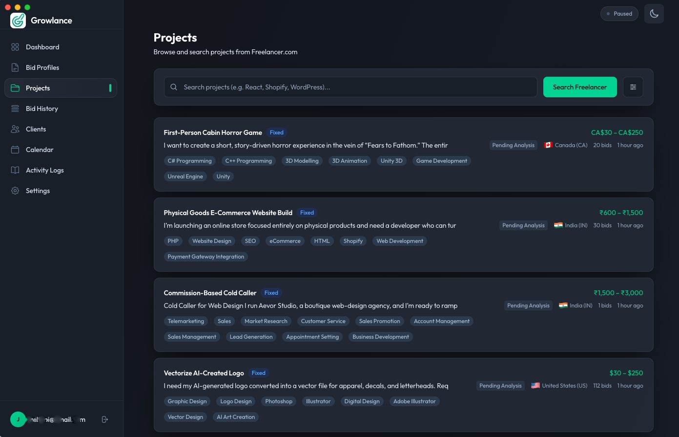 Growlance — Projects